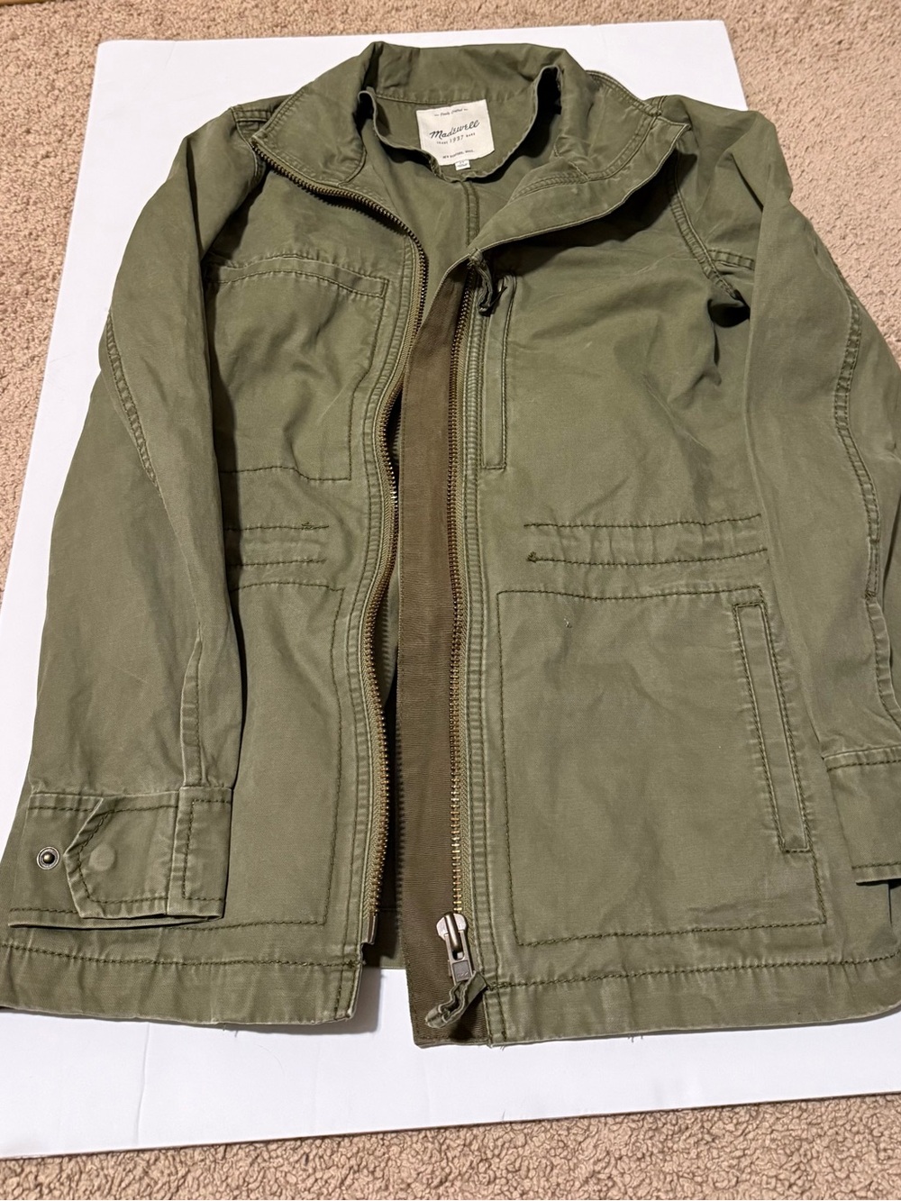 Madewell Olive Green Utility Jean Jacket